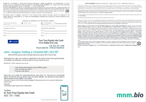 USA Nebraska Five Points Bank wyciąg z kredytu hipotecznego w formatach Word i PDF, 4 strony 3-4